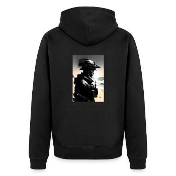 Soldat - Veste à capuche bio Premium Unisexe - noir - Dos - Nico (187cm)