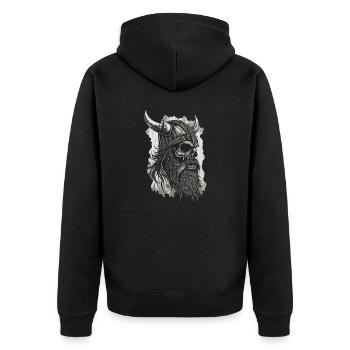 Guerrier viking Valhalla Guerrier nordique - Veste à capuche bio Premium Unisexe - noir - Dos - Nico (187cm)