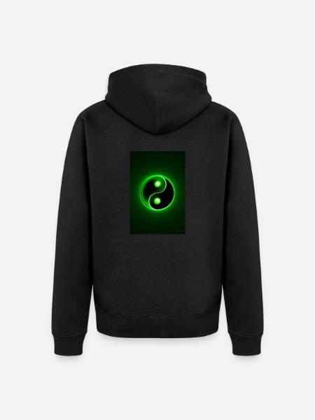 Yin Yang green 2 - Unisex Premium Organic Zip Hoodie - black