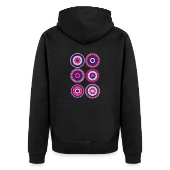 70er Jahre Disco Sommer vintage retroDisko DJ 80er - Unisex Premium Bio Zip Hoodie - Schwarz - Hinten - Nico (187cm)