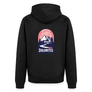 Dolomites Italy Mountain Sunset - Unisex Premium Organic Zip Hoodie - black - Back - Nico (187cm)