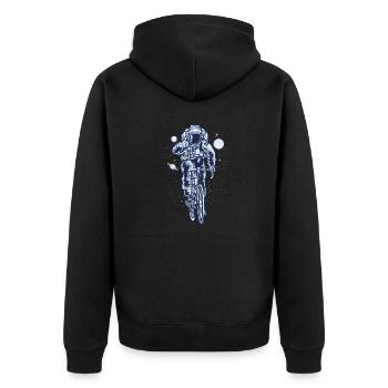 Fahrrad - Unisex Premium Bio Zip Hoodie - Schwarz - Hinten - Nico (187cm)