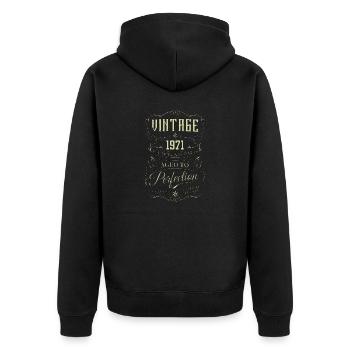 1971 Vintage Retro 70er Jahre Legenden werden geboren Geburtstag - Unisex Premium Bio Zip Hoodie - Schwarz - Hinten - Nico (187cm)