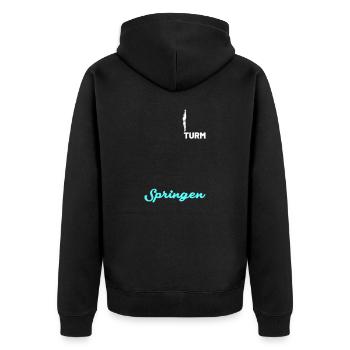 Turmspringenspringer - Unisex Premium Bio Zip Hoodie - Schwarz - Hinten - Nico (187cm)
