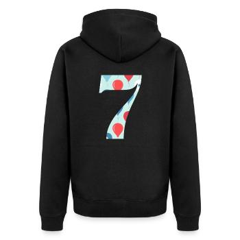 7e anniversaire ballon - Veste à capuche bio Premium Unisexe - noir - Dos - Nico (187cm)