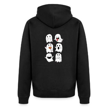 Ghosts Witching Hour Haunted Halloween Ghosts - Unisex Premium Organic Zip Hoodie - black - Back - Nico (187cm)