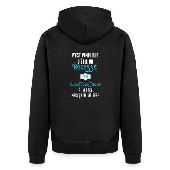 C'est compliqué d'être Bogosse Guide touristique - Veste à capuche bio Premium Unisexe - noir - Dos - Nico (187cm)
