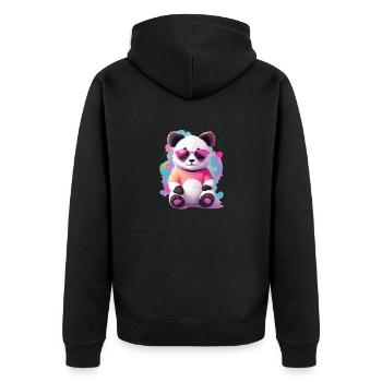 Panda - Veste à capuche bio Premium Unisexe - noir - Dos - Nico (187cm)