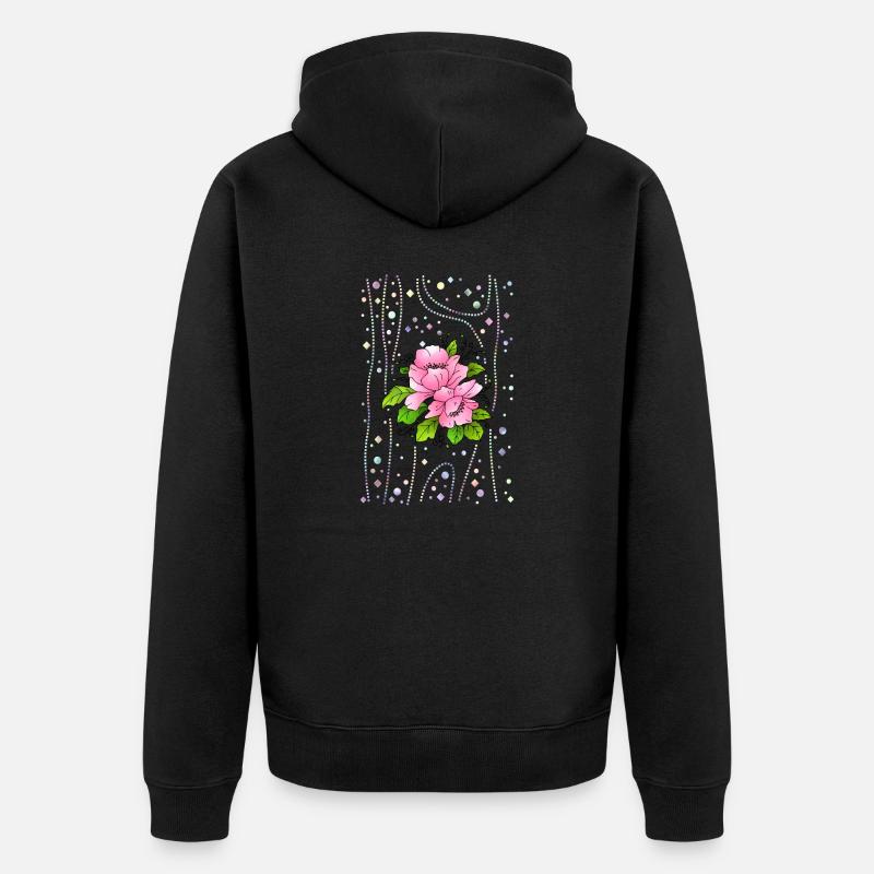 Fleur - Veste à capuche bio Premium Unisexe - noir