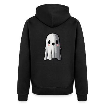 Fantôme mignon / Halloween - Veste à capuche bio Premium Unisexe - noir - Dos - Nico (187cm)