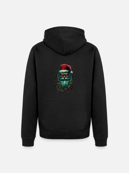 Xmas Santa - Unisex Premium Bio Zip Hoodie - Schwarz
