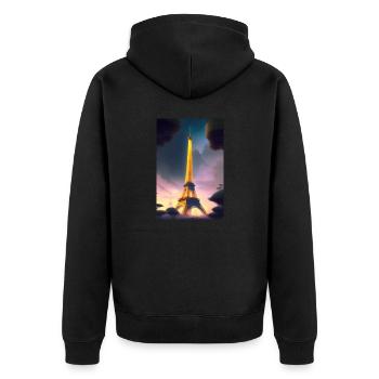 Eiffel Tower - Unisex Premium Organic Zip Hoodie - black - Back - Nico (187cm)