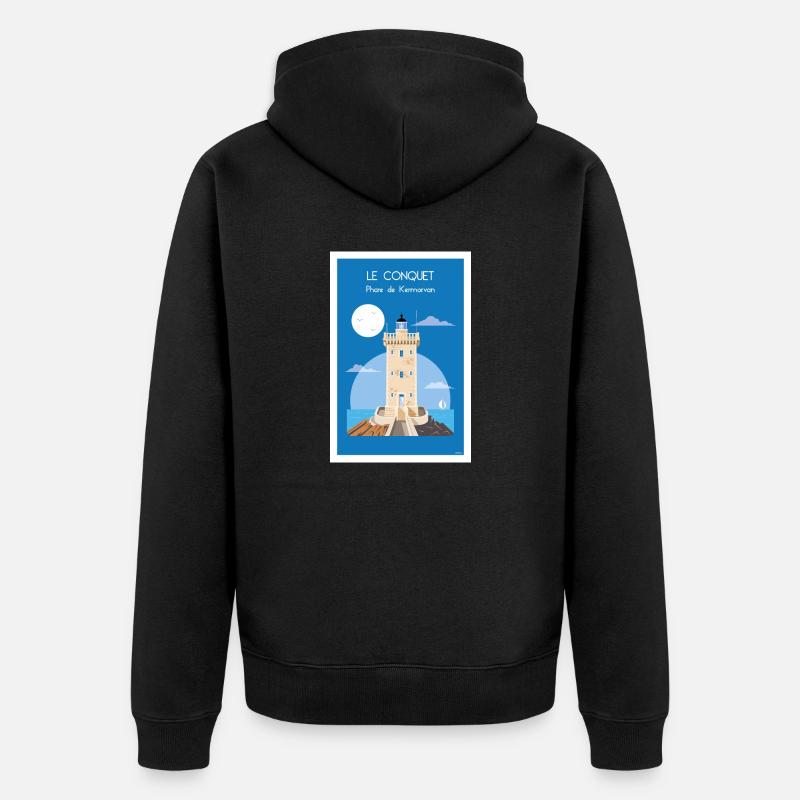 PHARE DE KERMORVAN - Veste à capuche bio Premium Unisexe - noir