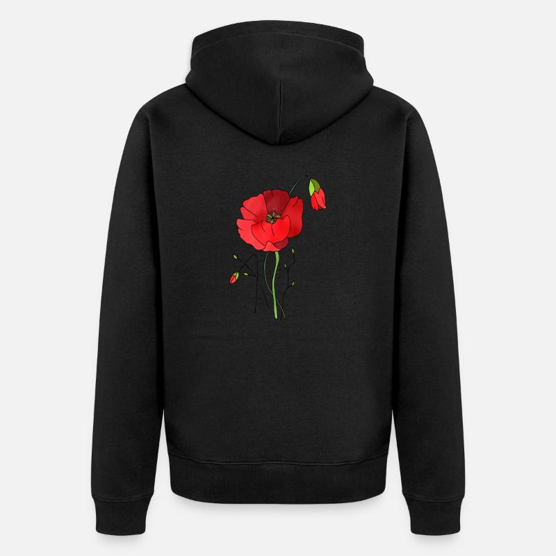 Fleur - Veste à capuche bio Premium Unisexe - noir