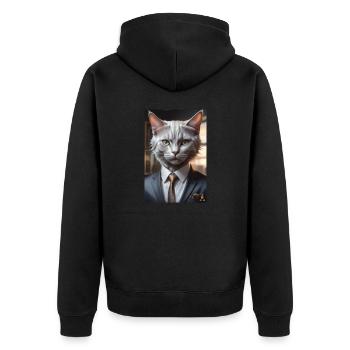 ANIMAUX DE TRAVAIL - Chat d’affaires - Veste à capuche bio Premium Unisexe - noir - Dos - Nico (187cm)