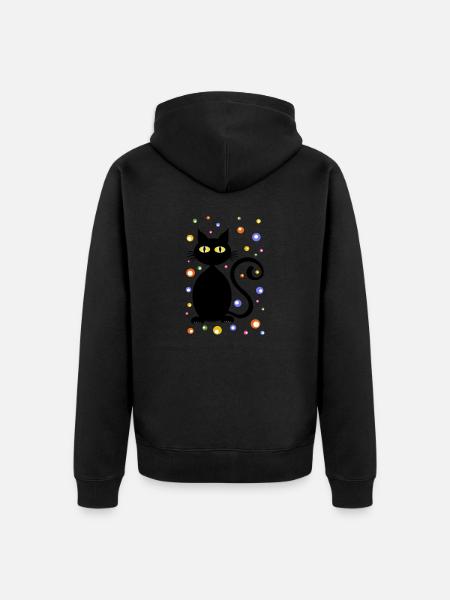 Katze - Unisex Premium Bio Zip Hoodie - Schwarz