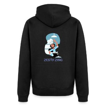 Chef Cook Kitchen Culinary Retro Bake Restaurant - Unisex Premium Organic Zip Hoodie - black - Back - Nico (187cm)
