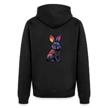 Le Noble Lapin Kevin - Veste à capuche bio Premium Unisexe - noir - Dos - Nico (187cm)