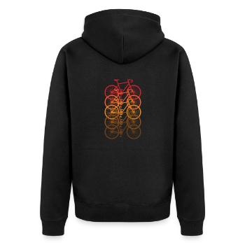 Bicycle Road Bike Vintage Retro - Unisex Premium Organic Zip Hoodie - black - Back - Nico (187cm)
