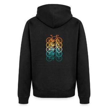Bicycle Road Bike Vintage Retro - Unisex Premium Organic Zip Hoodie - black - Back - Nico (187cm)