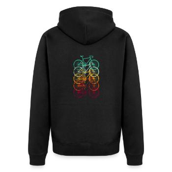 Bicycle Road Bike Vintage Retro Grunge - Unisex Premium Organic Zip Hoodie - black - Back - Nico (187cm)