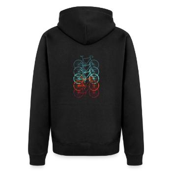 Bicycle Road Bike Vintage Retro Grunge - Unisex Premium Organic Zip Hoodie - black - Back - Nico (187cm)