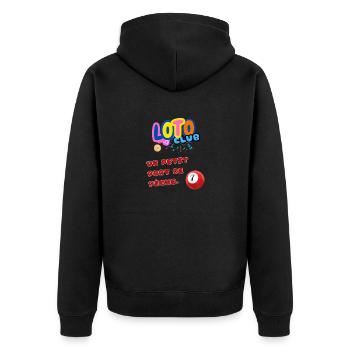 LOTO - BINGO - 7 - UN PETIT PORT DE PÊCHE - Veste à capuche bio Premium Unisexe - noir - Dos - Nico (187cm)