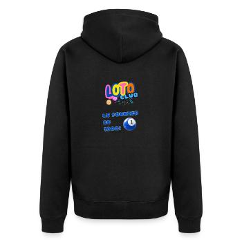 LOTO - BINGO - 1 - LE PREMIER DE 1000 - Veste à capuche bio Premium Unisexe - noir - Dos - Nico (187cm)