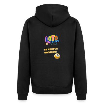 LOTO - BINGO - 3 - LE COUPLE MODERNE - Veste à capuche bio Premium Unisexe - noir - Dos - Nico (187cm)