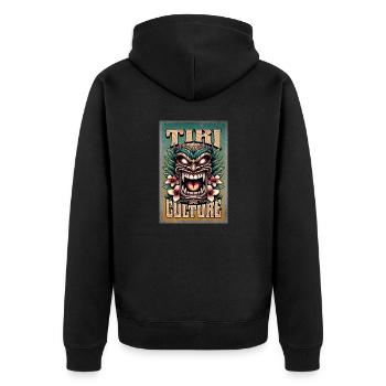Masque maori de la culture Tiki - Veste à capuche bio Premium Unisexe - noir - Dos - Nico (187cm)