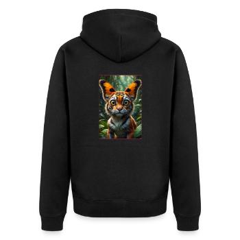 Le Tigre-Papillon - Veste à capuche bio Premium Unisexe - noir - Dos - Nico (187cm)