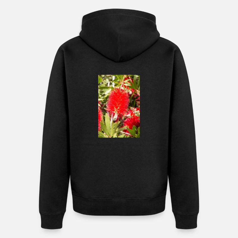 goupillon rouge (Karminrote Zylinderputzer) - Veste à capuche bio Premium Unisexe - noir