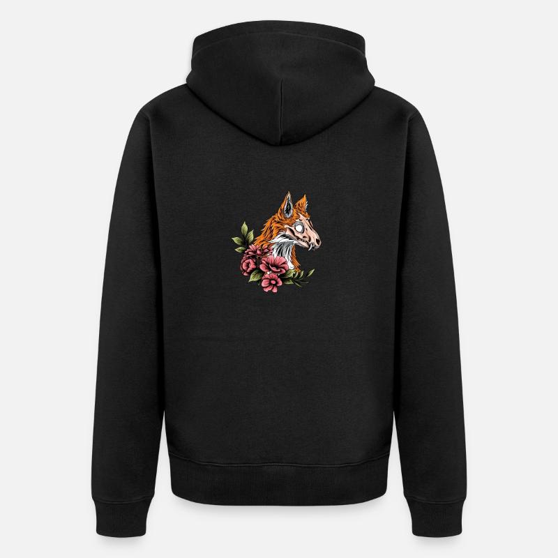 Renard monstre - Veste à capuche bio Premium Unisexe - noir