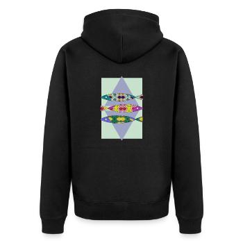 Poissons - Veste à capuche bio Premium Unisexe - noir - Dos - Nico (187cm)