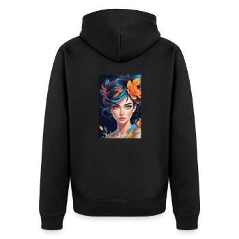 Eden - Unisex Premium Bio Zip Hoodie - Schwarz - Hinten - Nico (187cm)