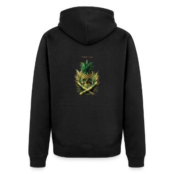 Victoria Pineapple - Unisex Premium Organic Zip Hoodie - black - Back - Nico (187cm)