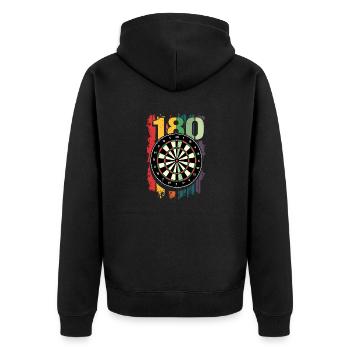 Dart Dartpfeil Darts 180 Dartboard Triple - Unisex Premium Organic Zip Hoodie - black - Back - Nico (187cm)