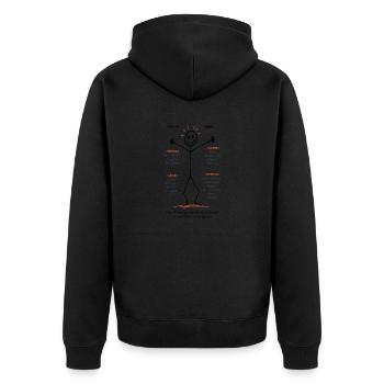 Das ist Xenia Abenteuer - Unisex Premium Bio Zip Hoodie - Schwarz - Hinten - Nico (187cm)
