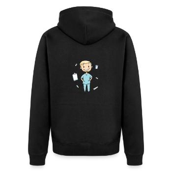 I'll take care - Krankenpfleger - Pflege - Unisex Premium Bio Zip Hoodie - Schwarz - Hinten - Nico (187cm)