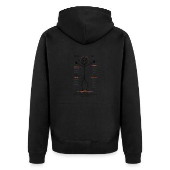 Mia ist pure Lebensfreude! - Unisex Premium Bio Zip Hoodie - Schwarz - Hinten - Nico (187cm)