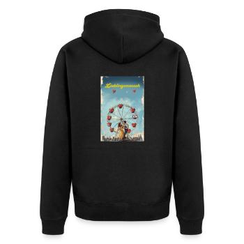 Lieblingsmensch 2.0 - Unisex Premium Bio Zip Hoodie - Schwarz - Hinten - Nico (187cm)