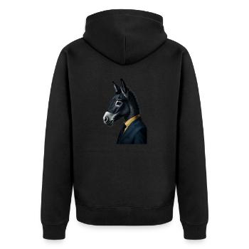 Business Animals - Donkeys in Suits - Unisex Premium Organic Zip Hoodie - black - Back - Nico (187cm)