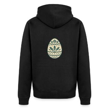 Osterei für das Osterfest - Unisex Premium Bio Zip Hoodie - Schwarz - Hinten - Nico (187cm)