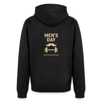 Männertag, Vatertag, Himmelfahrt - Unisex Premium Bio Zip Hoodie - Schwarz - Hinten - Nico (187cm)