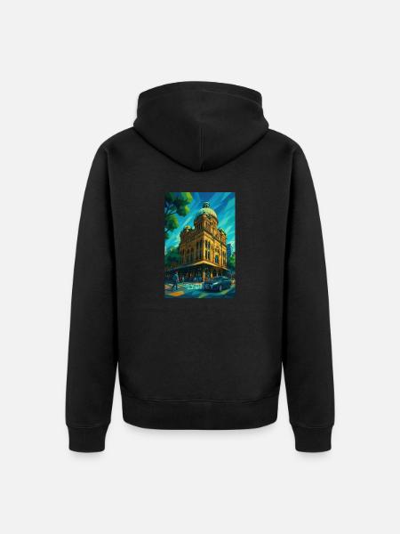 Sydney QUEEN VICTORIA BUILDING - Unisex Premium Organic Zip Hoodie - black