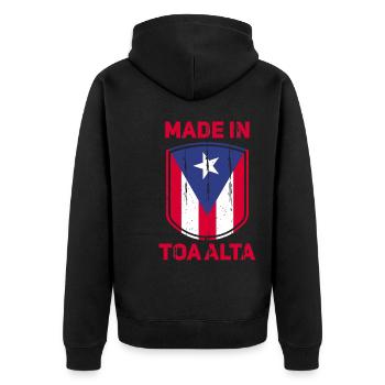 Toa Alta Puerto Rico - Unisex Premium Organic Zip Hoodie - black - Back - Nico (187cm)