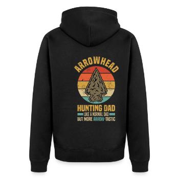 Pfeilspitzen Sammeln | Arrowhead Hobby Geschenke - Unisex Premium Bio Zip Hoodie - Schwarz - Hinten - Nico (187cm)
