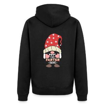 The Farter gnome. - Unisex Premium Organic Zip Hoodie - black - Back - Nico (187cm)