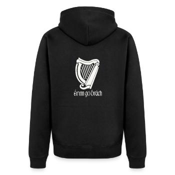 Eirinn Go Brach Gälisch Irisch St. Patricks Day Irland - Unisex Premium Bio Zip Hoodie - Schwarz - Hinten - Nico (187cm)