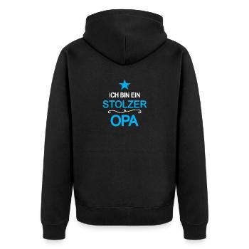 Opa Stolz Auf Enkelkinder Stolzer Großvater Opi - Unisex Premium Bio Zip Hoodie - Schwarz - Hinten - Nico (187cm)